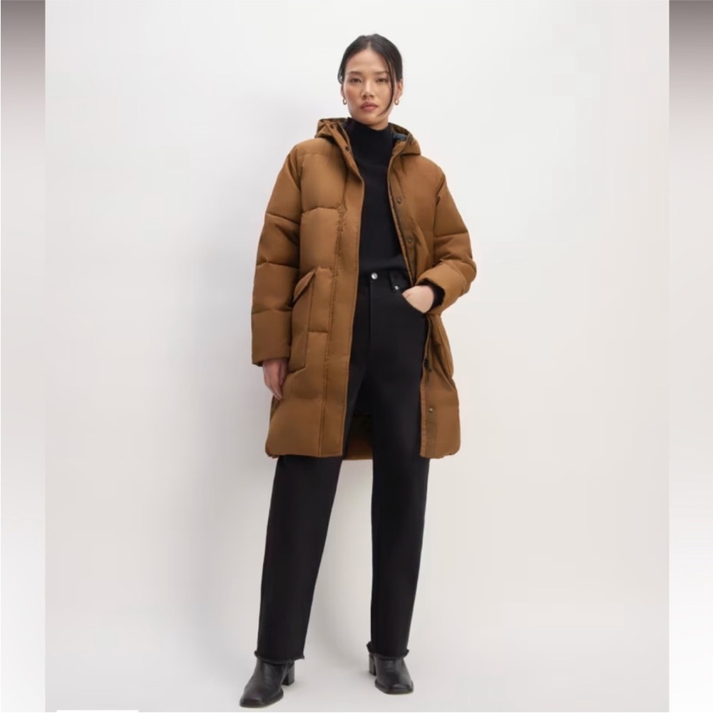 Everlane long puffer xxs chestnut nwt